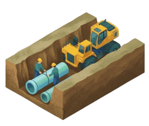 下水道工事のイラスト画像