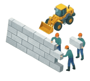擁壁工事のイラスト画像